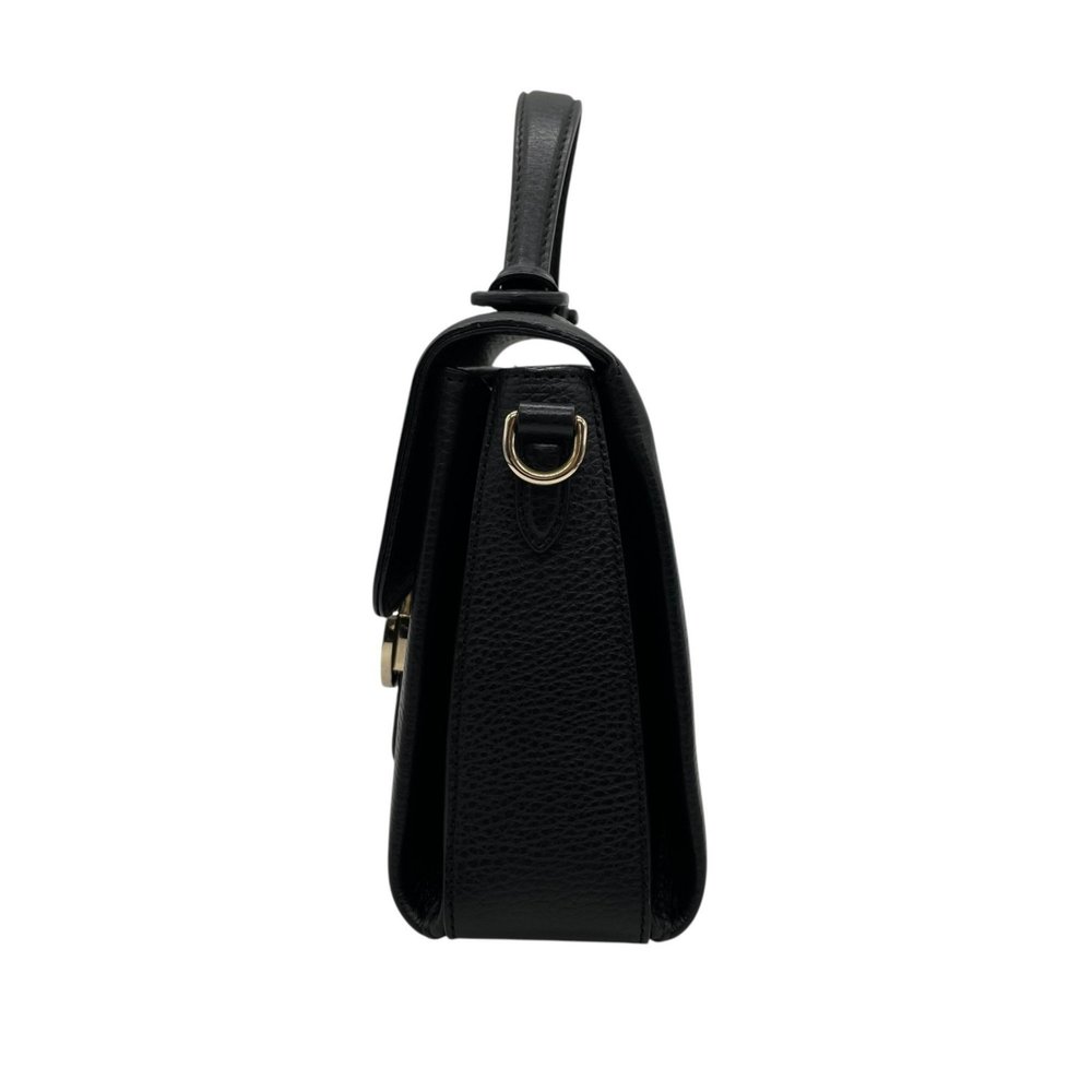 GUCCI Interlocking G 2-Way Handbag/Shoulder Bag in Black Leather with Gold Ha... - Picture 6 of 16